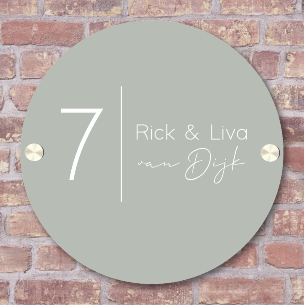 Label2X Naambordje rond Naambordje voordeur rond calm woonaccessoires homedecoratie