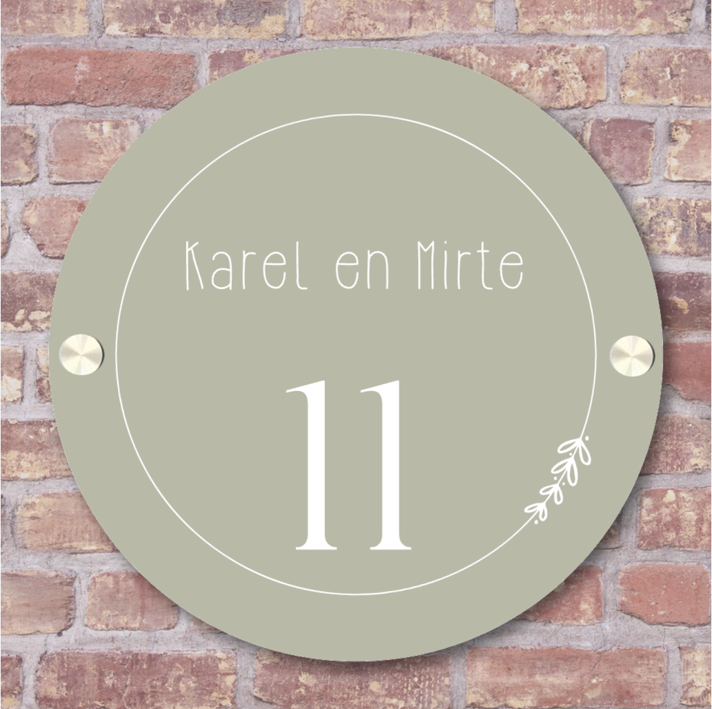 Label2X Naambordje rond Naambordje voordeur rond dreamy woonaccessoires homedecoratie