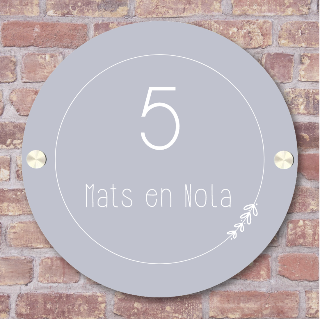 Label2X Naambordje rond Naambordje voordeur rond fresh woonaccessoires homedecoratie