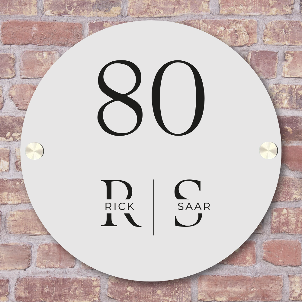 Label2X Naambordje rond Naambordje voordeur rond initialen woonaccessoires homedecoratie
