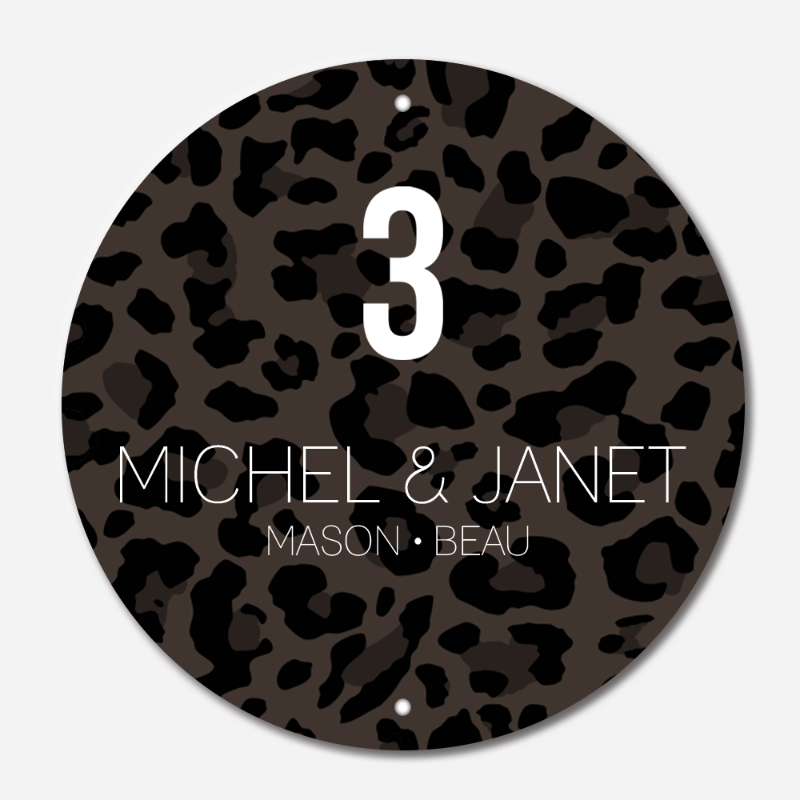 Label2X Naambordje rond Naambordje rond leopard