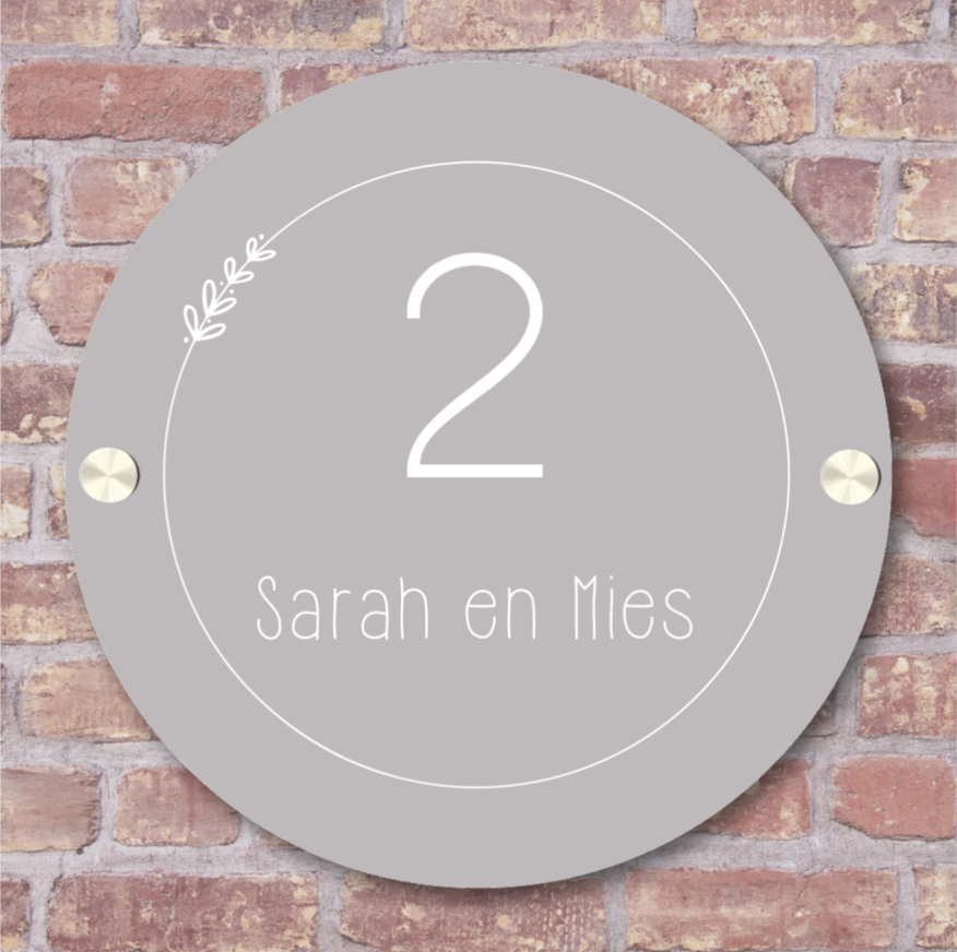 Label2X Naambordje rond Naambordje voordeur rond minimal woonaccessoires homedecoratie