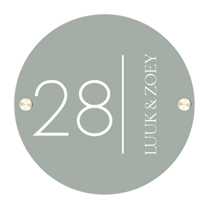 Label2X Naambordje rond Naambordje voordeur rond minimalist groen woonaccessoires homedecoratie