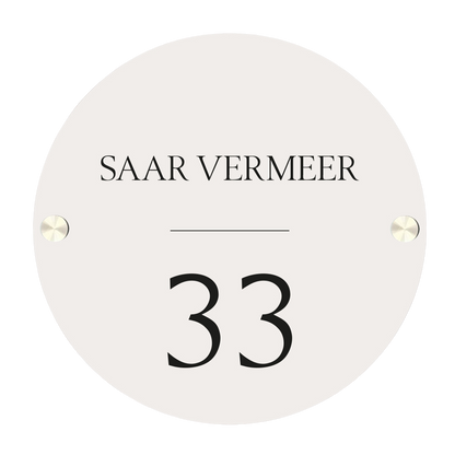 Label2X Naambordje rond Naambordje voordeur rond minimalistic woonaccessoires homedecoratie