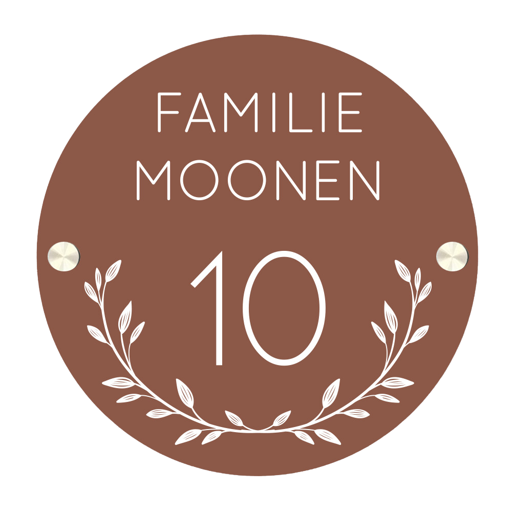 Label2X Naambordje rond Naambordje voordeur rond wreath woonaccessoires homedecoratie