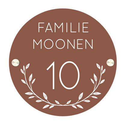 Label2X Naambordje rond Naambordje voordeur rond wreath woonaccessoires homedecoratie