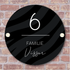 Label2X Naambordje rond Naambordje voordeur rond zebra donker woonaccessoires homedecoratie