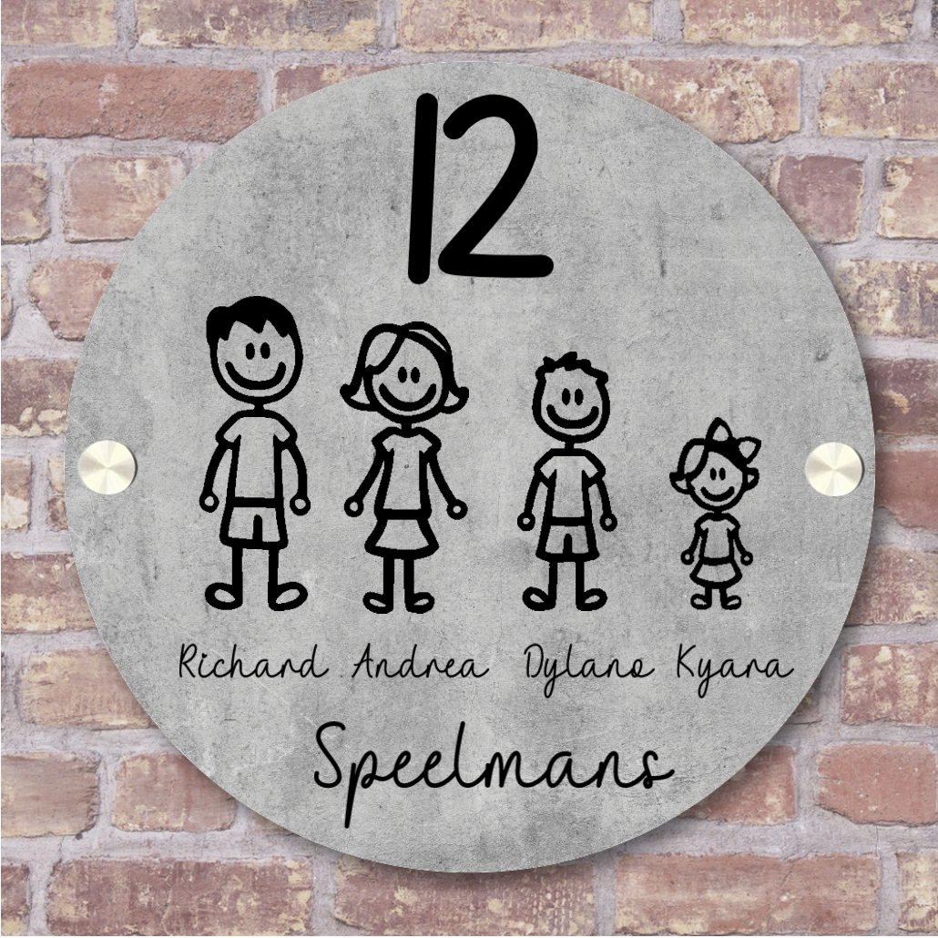 Label2X Naambordje rond Naambordje voordeur rond zelf samenstellen familie woonaccessoires homedecoratie