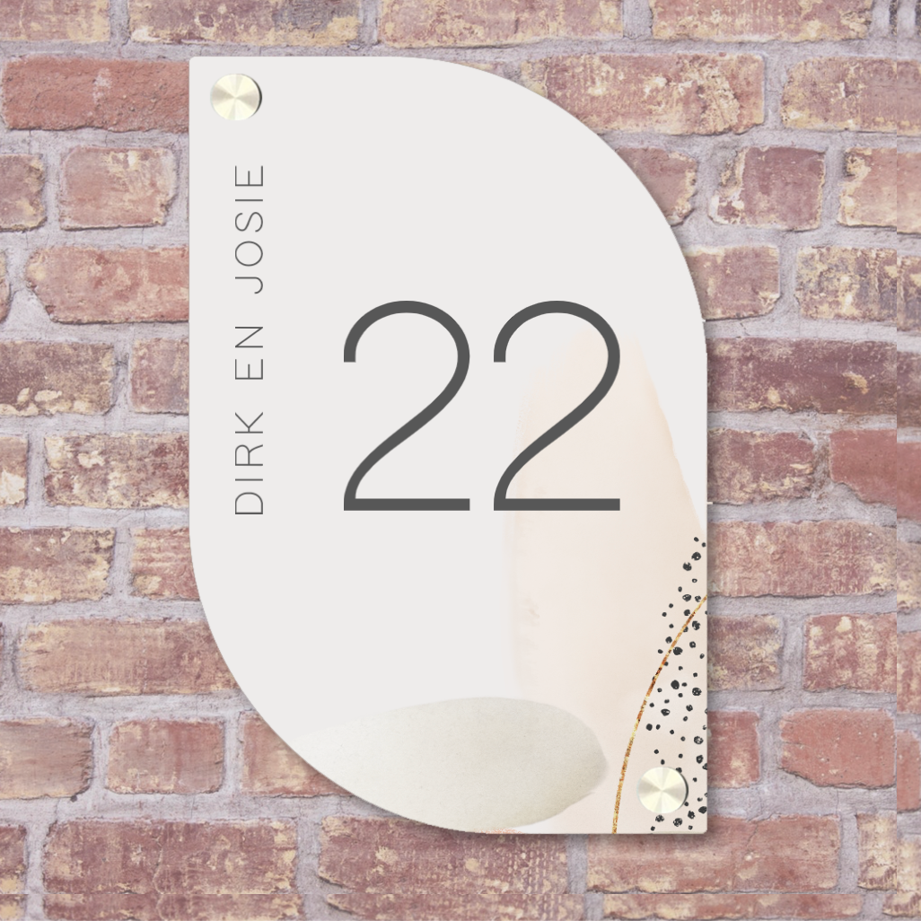 Label2X Naambordje scandi Naambordje voordeur scandi leaf abstract woonaccessoires homedecoratie