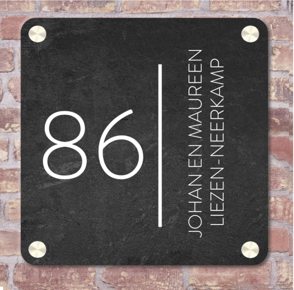 Label2X Naambordje vierkant Naambordje voordeur vierkant afgeronde hoeken woonaccessoires homedecoratie