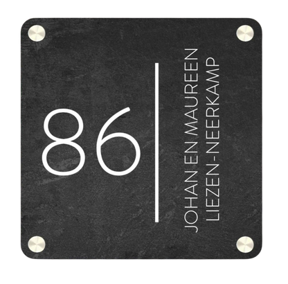Label2X Naambordje vierkant Naambordje voordeur vierkant afgeronde hoeken woonaccessoires homedecoratie