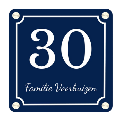 Label2X Naambordje vierkant Naambordje voordeur vierkant emaille look afgeronde hoeken woonaccessoires homedecoratie