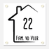 Label2X Naambordje vierkant Naambordje vierkant half huisje wit