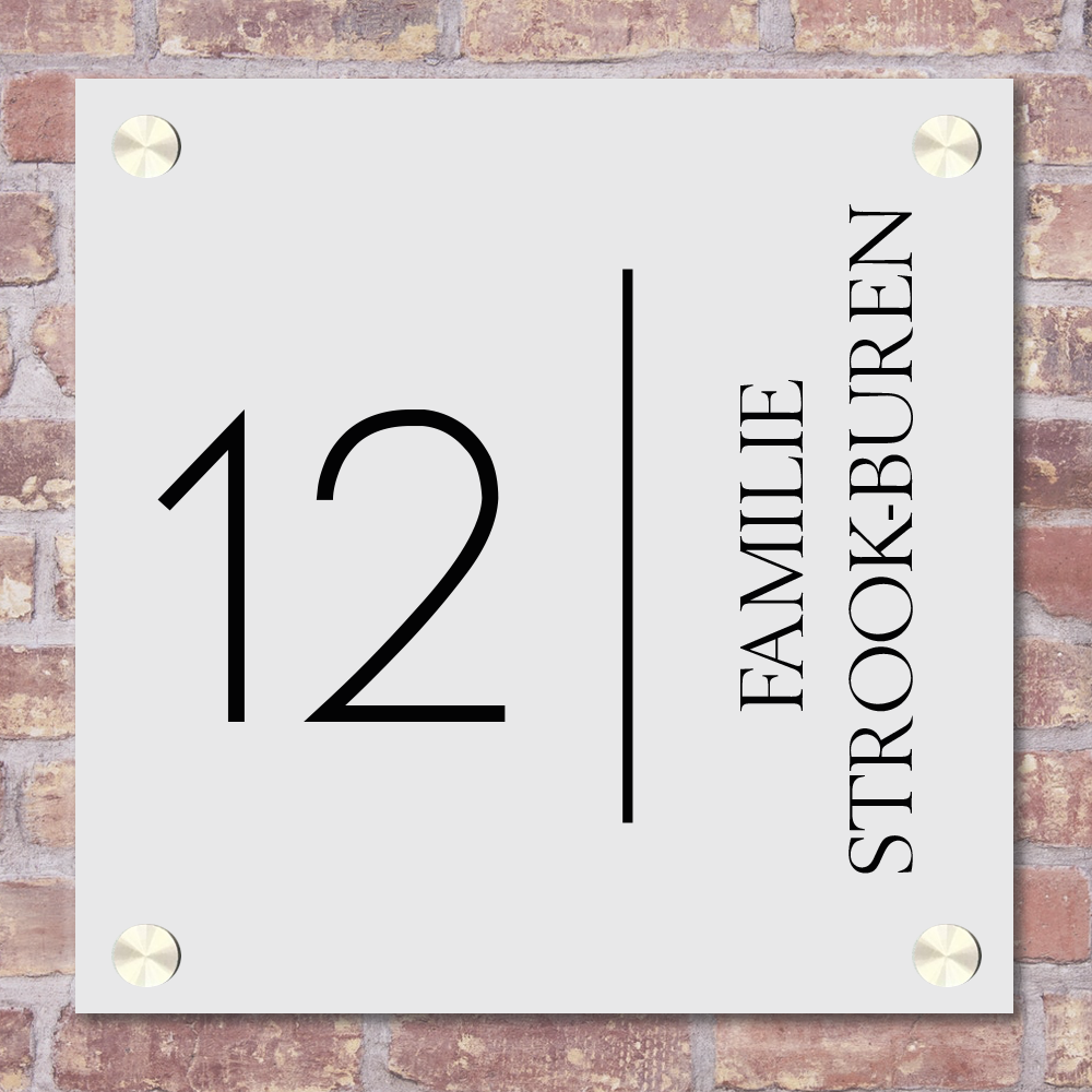 Label2X Naambordje vierkant Naambordje voordeur vierkant minimalist grey woonaccessoires homedecoratie