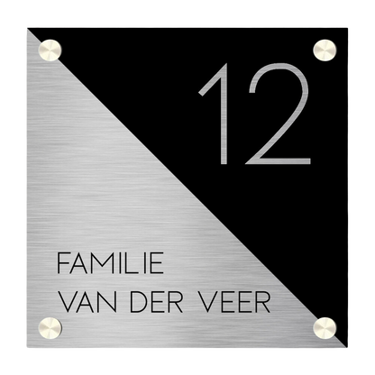 Label2X Naambordje vierkant Naambordje voordeur vierkant rvslook vlak woonaccessoires homedecoratie