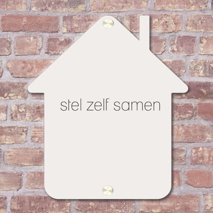 Label2X Naambordje vierkant Naambordje voordeur zelf ontwerpen huisje woonaccessoires homedecoratie