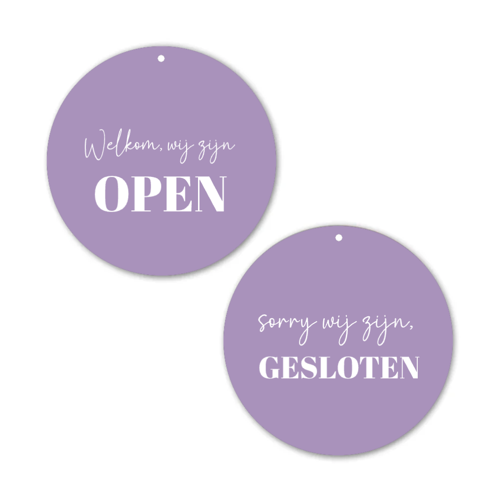 Label2X Alles voor je shop Ontwerp eigen open &amp; gesloten bordje woonaccessoires homedecoratie