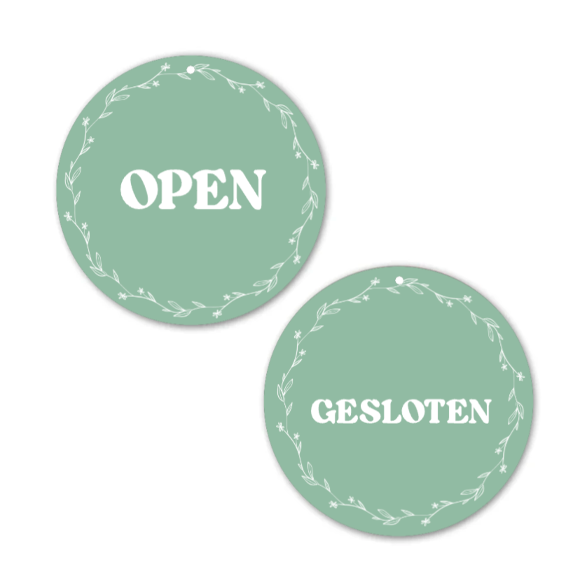 Label2X Alles voor je shop Ontwerp eigen open &amp; gesloten bordje woonaccessoires homedecoratie