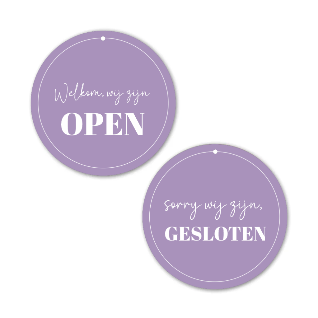 Label2X Alles voor je shop Ontwerp eigen open &amp; gesloten bordje woonaccessoires homedecoratie