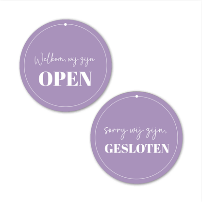 Label2X Alles voor je shop Ontwerp eigen open &amp; gesloten bordje woonaccessoires homedecoratie