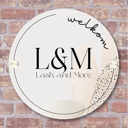 Label2X Naambordje rond Ontwerp je eigen logo bord woonaccessoires homedecoratie