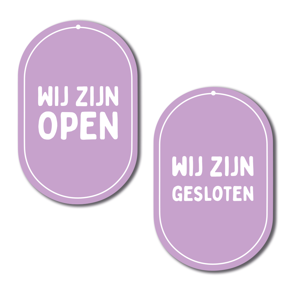 Label2X Alles voor je shop Open en gesloten ovaal paars woonaccessoires homedecoratie