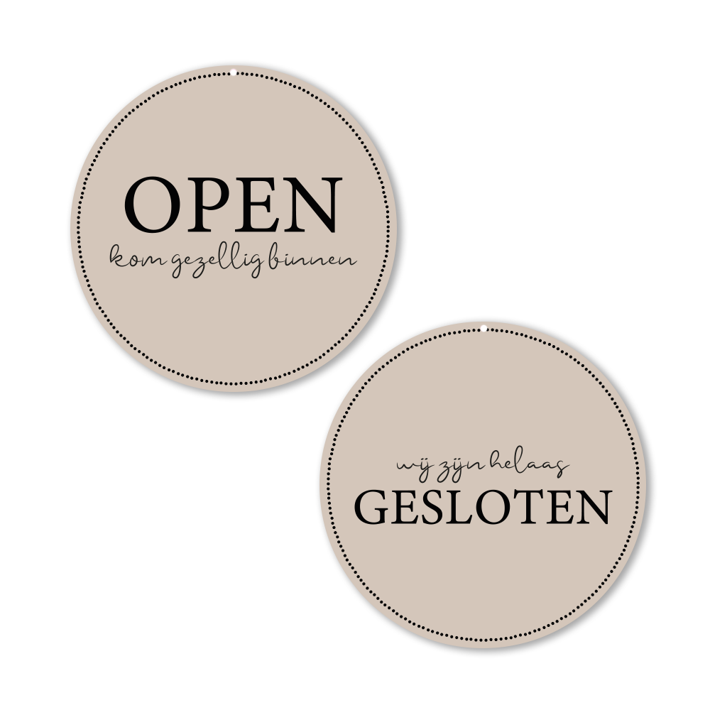 Label2X Alles voor je shop Open en gesloten zand woonaccessoires homedecoratie