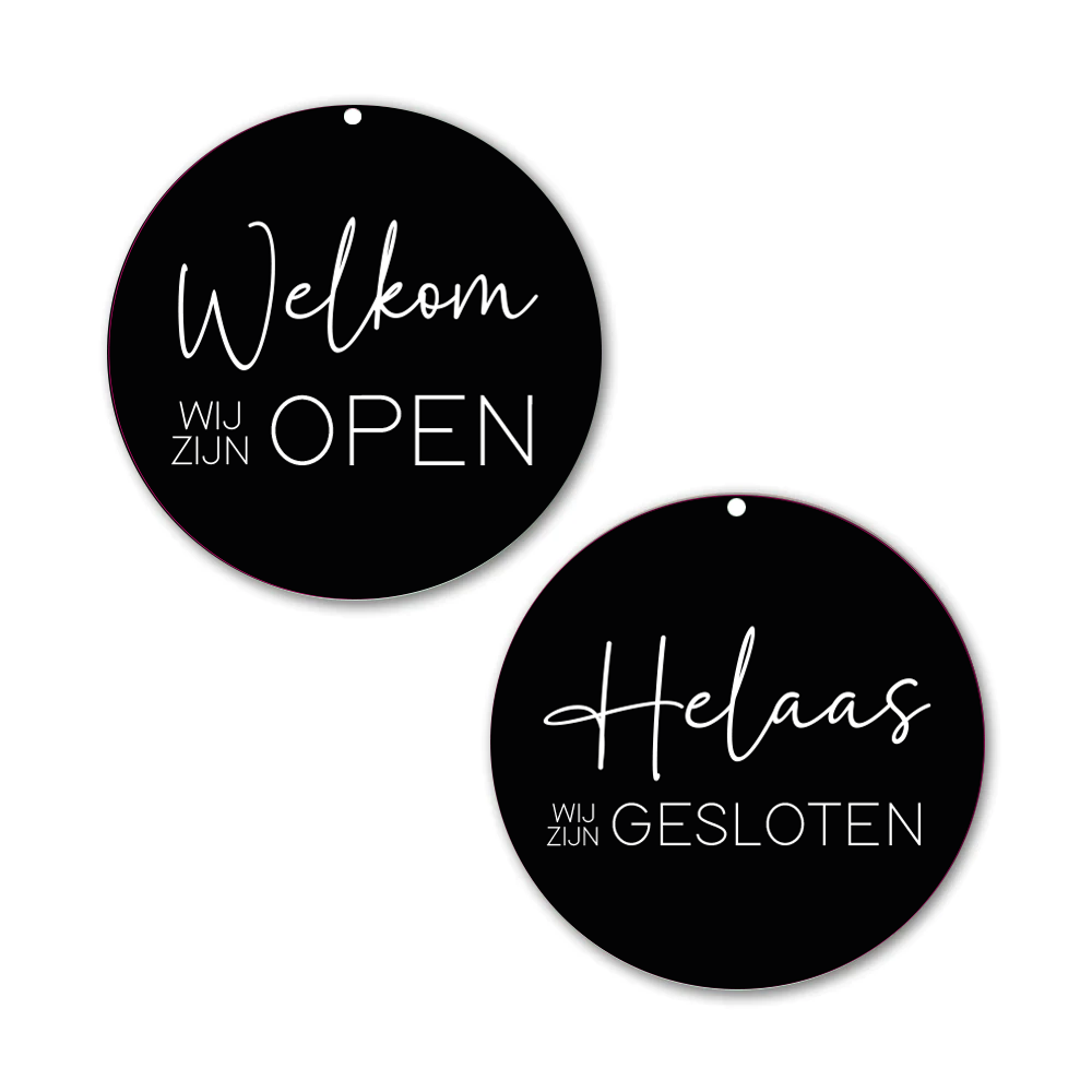 Label2X Alles voor je shop Open en gesloten zwart wit woonaccessoires homedecoratie