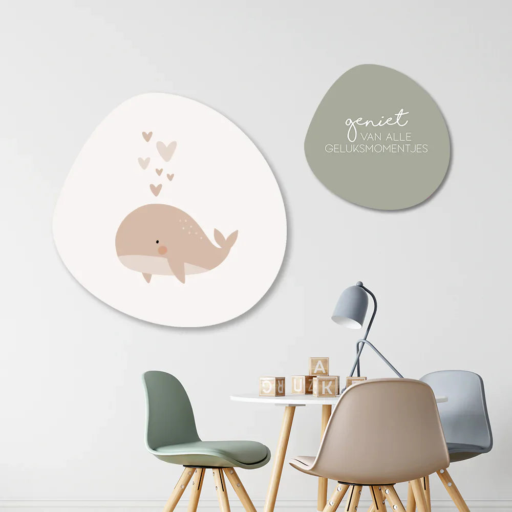 Label2X Muurvorm organisch Organische vorm walvis woonaccessoires homedecoratie