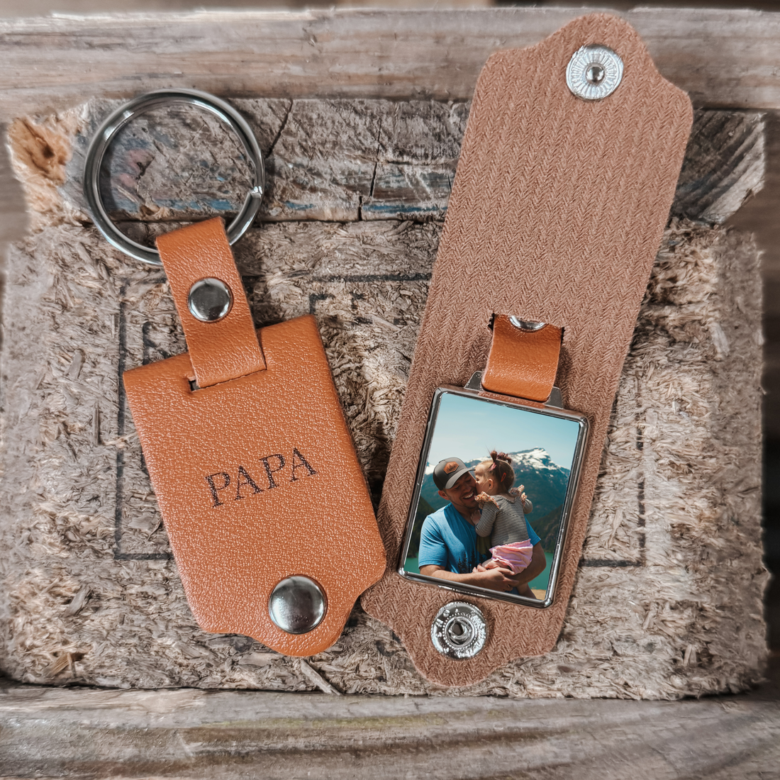 Label2X Sleutelhanger Sleutelhanger leer met foto woonaccessoires homedecoratie