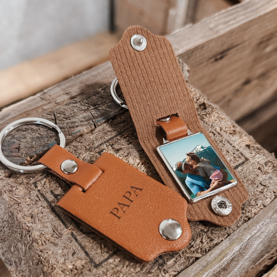 Label2X Sleutelhanger Sleutelhanger leer met foto woonaccessoires homedecoratie
