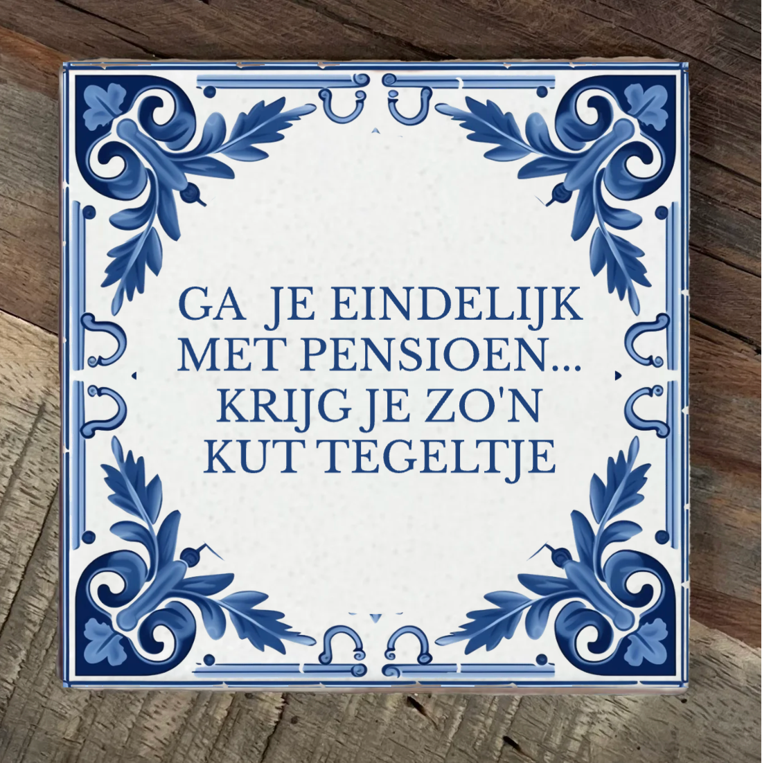 Label2X Tegeltje delfts blauw met eigen tekst woonaccessoires homedecoratie