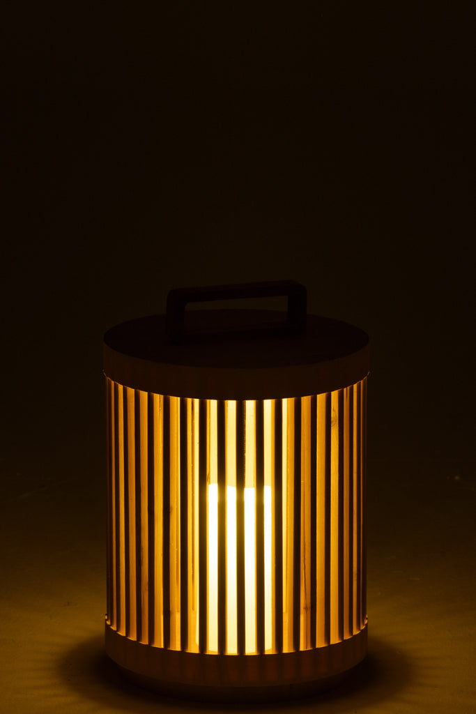 Lamp Cilinder Vurenhout/Led Natuurlijk Groot