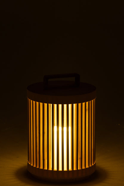 Lamp Cilinder Vurenhout/Led Natuurlijk Groot