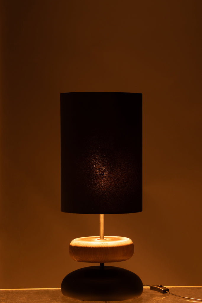 Lamp Jade IJzer/Sparrenhout Zwart/Natuurlijk