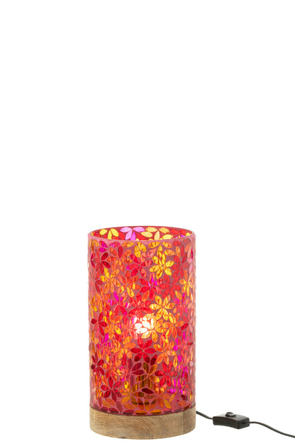 Lamp Tafel Bloem Mozaïek Glas Roze Klein