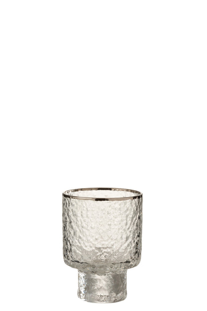 J-Line Glas met onregelmatige vorm Transparant/Zilver