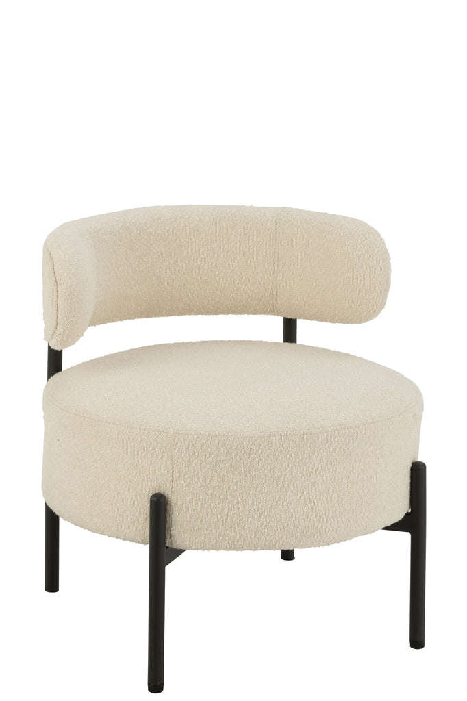 Lounge stoel Boucle Triplex/Polyester Wit/Zwart