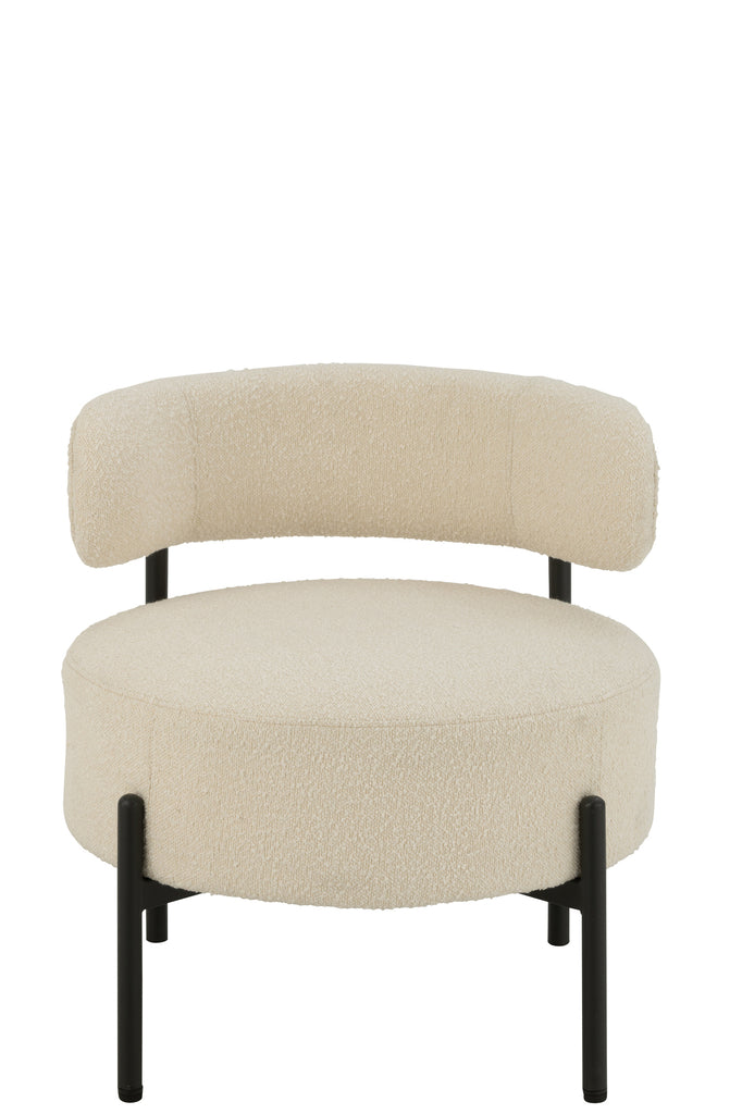 Lounge stoel Boucle Triplex/Polyester Wit/Zwart