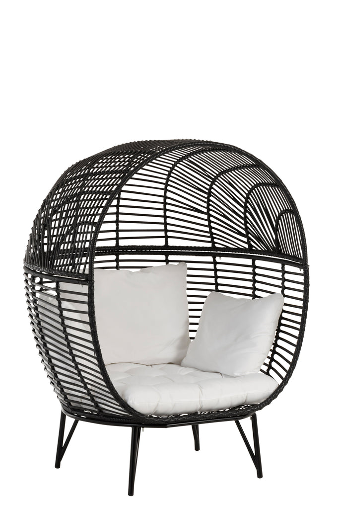 Lounge stoel Ovaal Staal Zwart