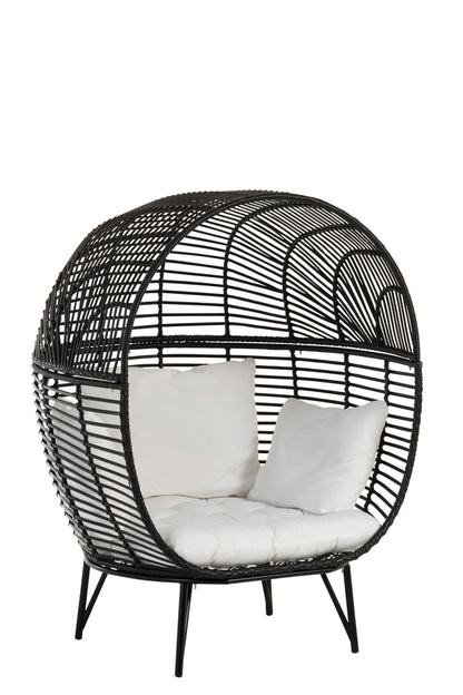 Lounge stoel Ovaal Staal Zwart