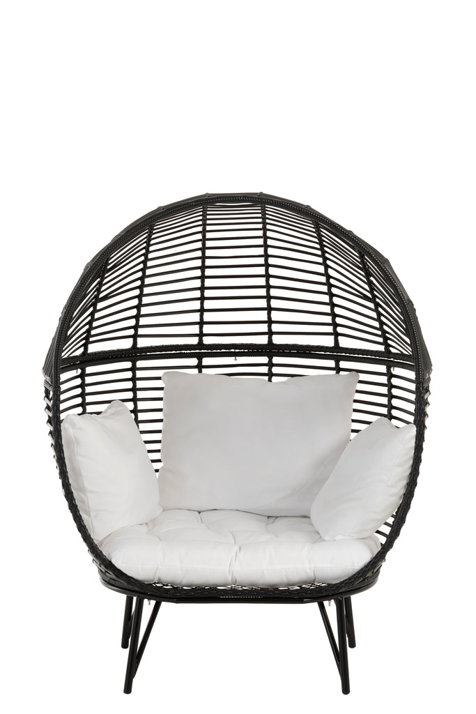 Lounge stoel Ovaal Staal Zwart