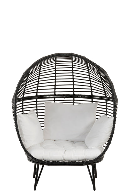 Lounge stoel Ovaal Staal Zwart