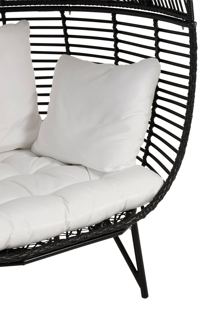 Lounge stoel Ovaal Staal Zwart