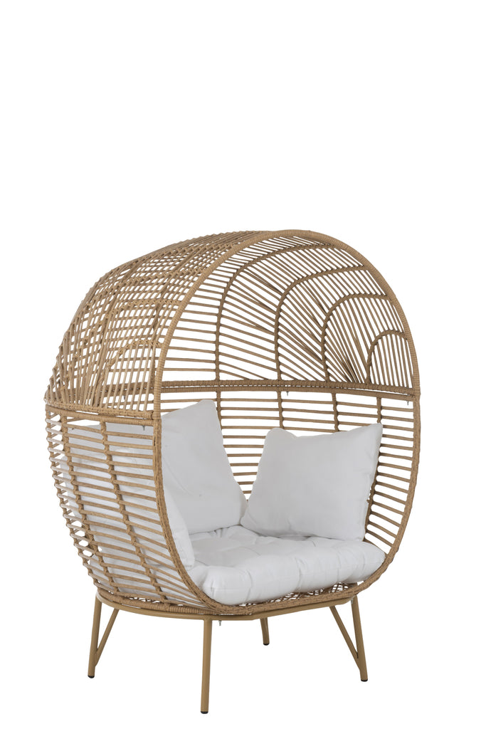 Lounge stoel Ovaal Staal Natuurlijk
