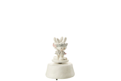 Music Box Rabbits Flowers Crown Poly Mix