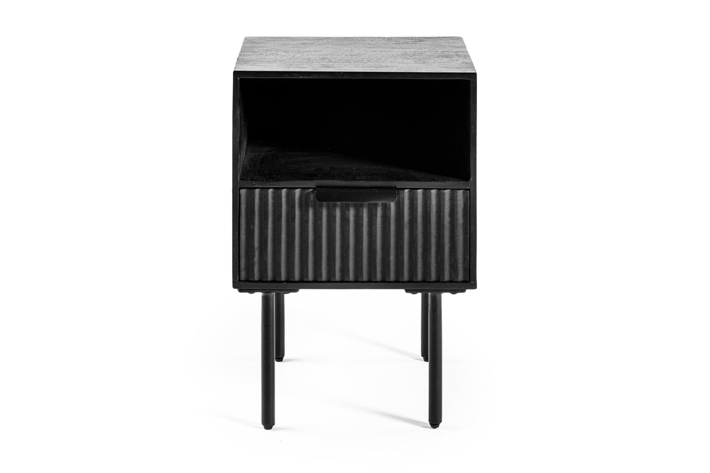 Bedside table, 1 drawer, A340 black