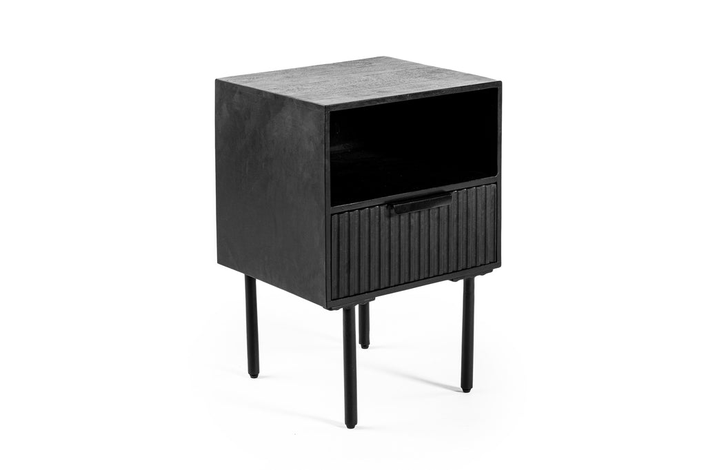 Bedside table, 1 drawer, A340 black