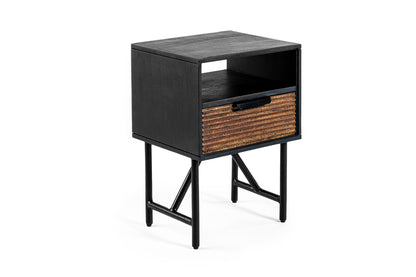 Bedside table, 1 drawer, A411 black