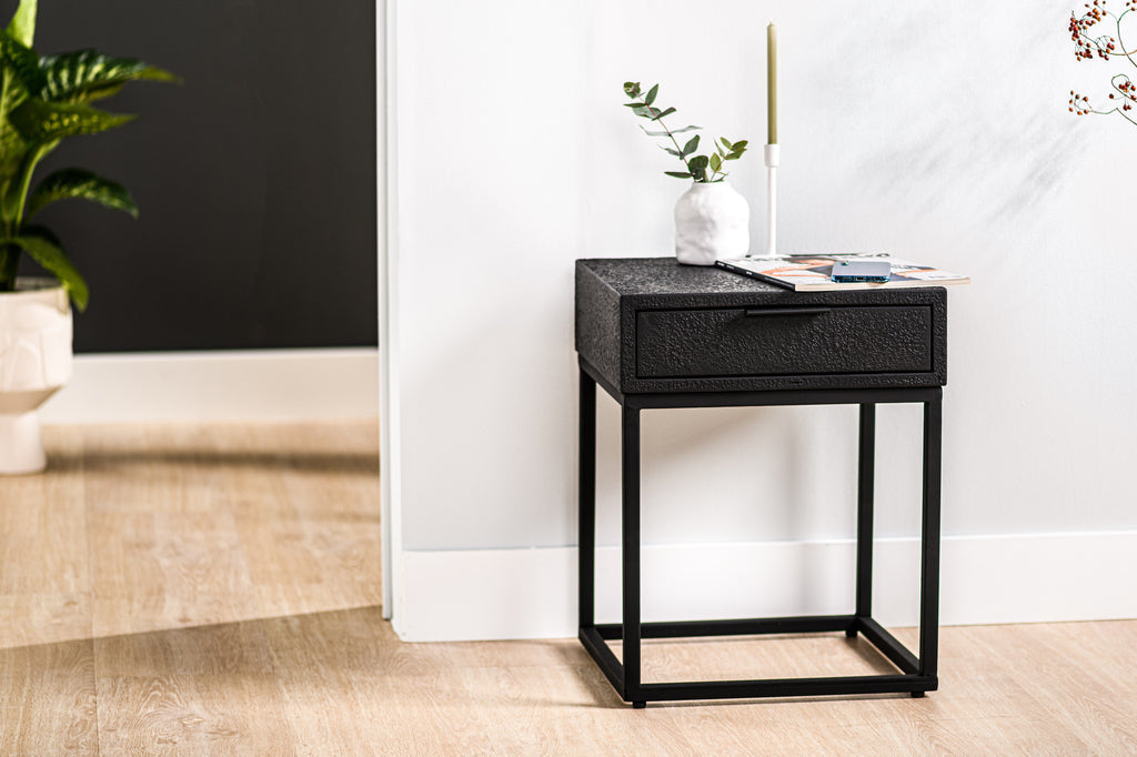 Bedside table 1L, Lava, B340 black